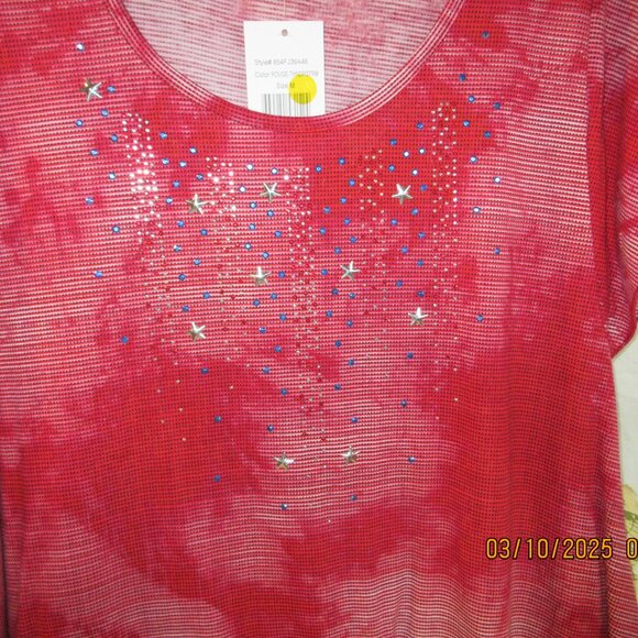 ONE WORLD NEW WITH TAGS~RED/WHITE/BLUE & LACE~ SIZE MEDIUM - Picture 8 of 9
